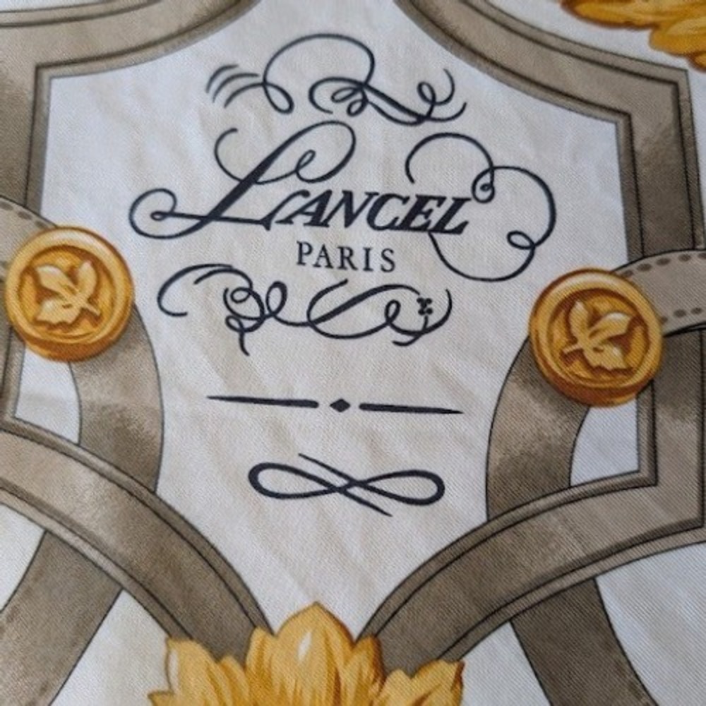 Vintage Lancel Paris Silk Scarf Equestrian Chain Print Luxury Accessory - Picture 7 of 7